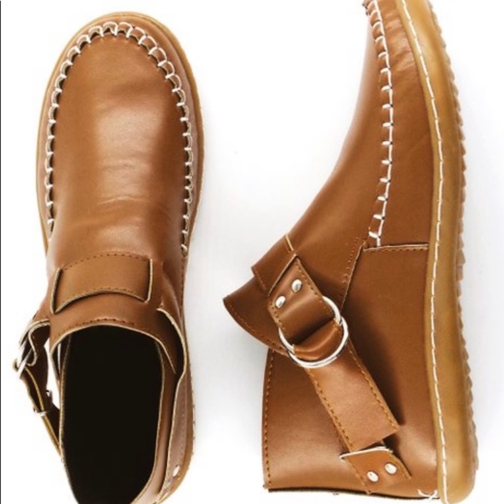 Brown Buckle Moccasin Boot - Women